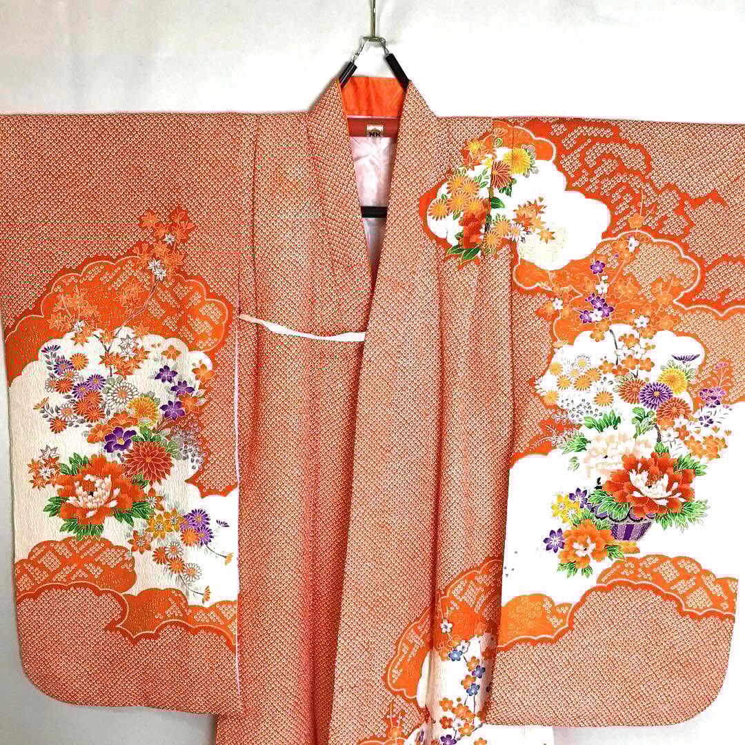 子供用　振袖　長襦袢　セット　晴れ着　お祝い着　交織　七五三