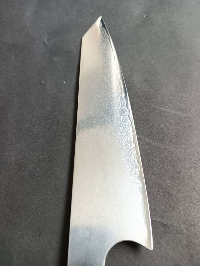 67層鏡面ダマスカス刀型切付ペティナイフ 170mm　モダンビジュアルレッド柄