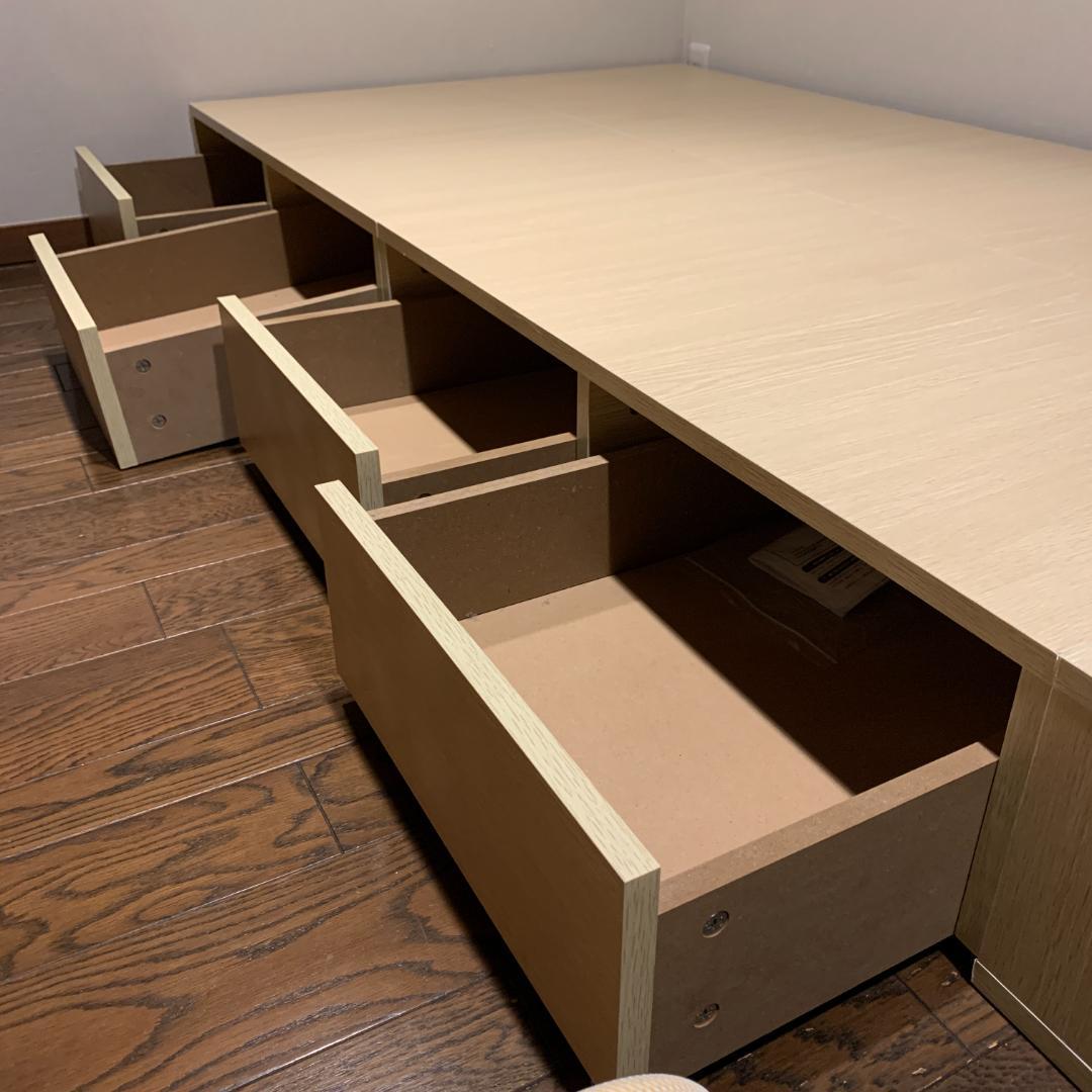 【専用】頑丈＆多機能「小上がりベッド」 シングル オークホワイト ひだまり