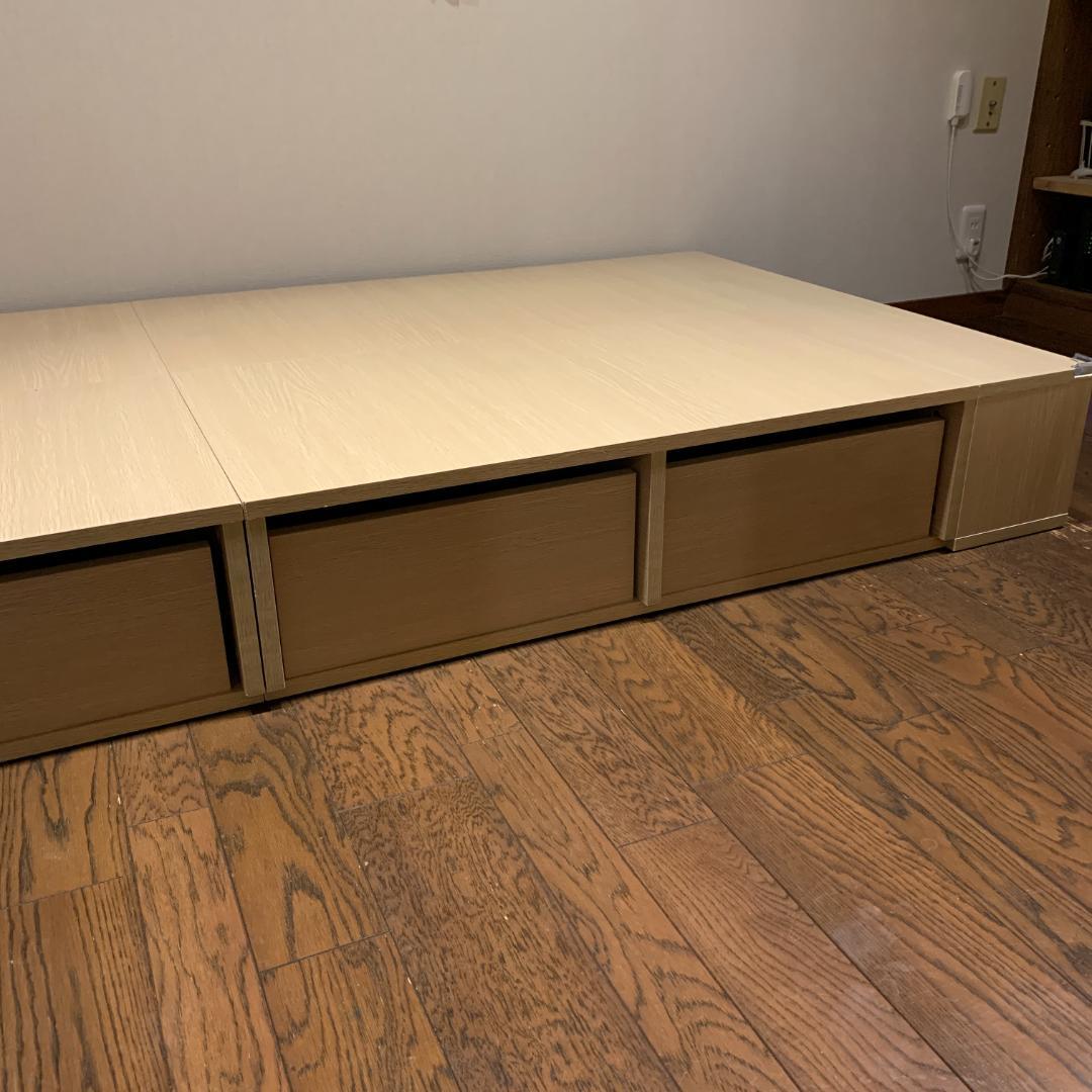 【専用】頑丈＆多機能「小上がりベッド」 シングル オークホワイト ひだまり