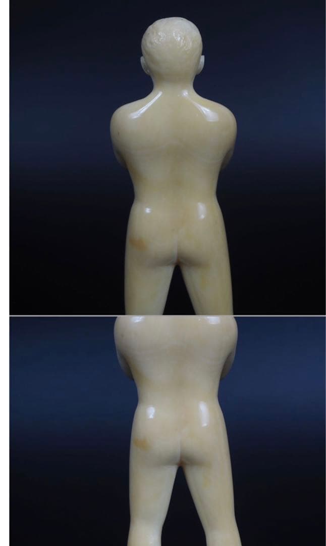 送料無料　レア物　マッコウクジラ　抹香鯨　鯨歯彫刻２体