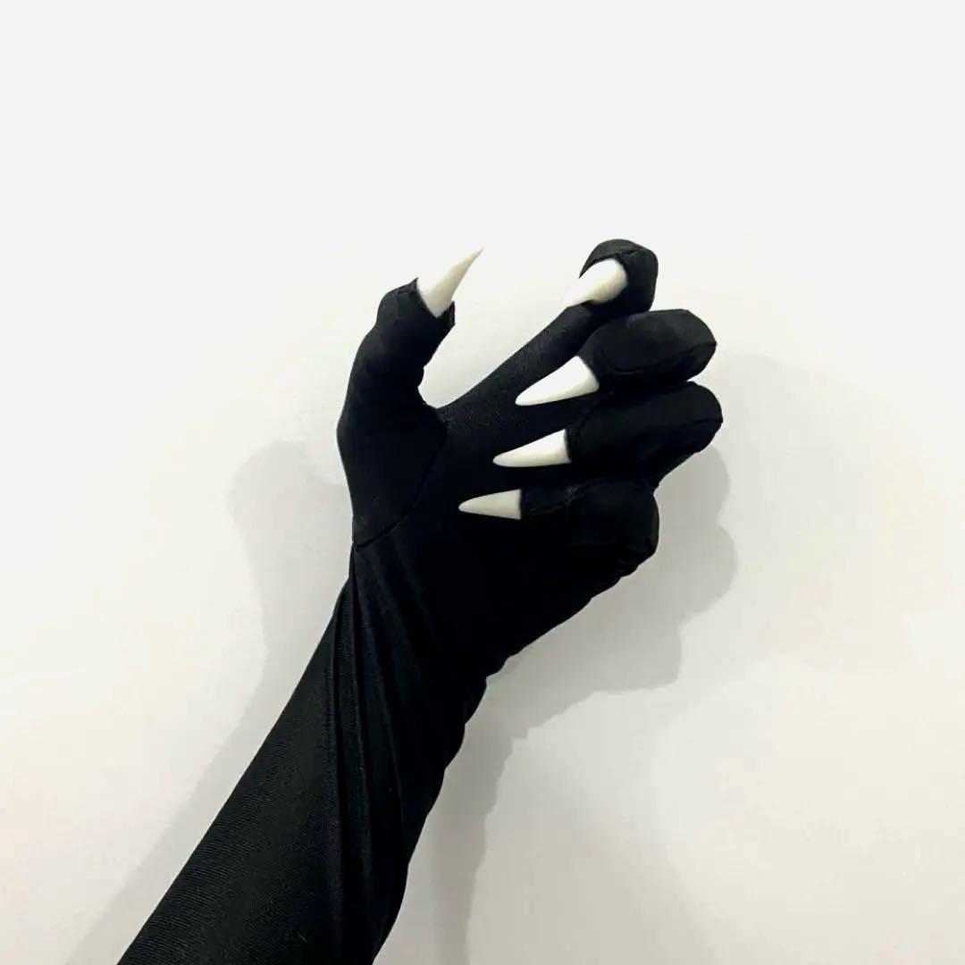 オーダーメイド】リアルな獣爪付きロンググローブ - ブラック - メルカリ