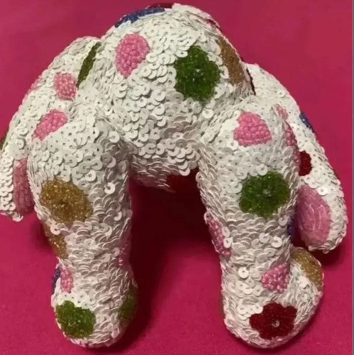 ✿(田川啓二)お花模様のビーズ刺繍ベア