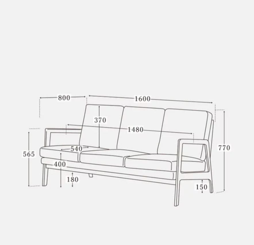 MOMO NATURAL MOSS SOFA 3P カバー付き