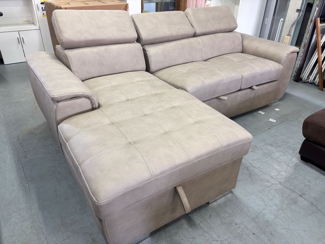 新品未使用　ソファ　ソファベッド　 収納箱　￼USBポート付き　(滋賀県内のみ)