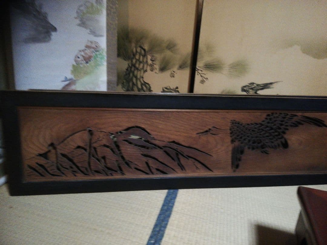 欄間(草原の白鳥)