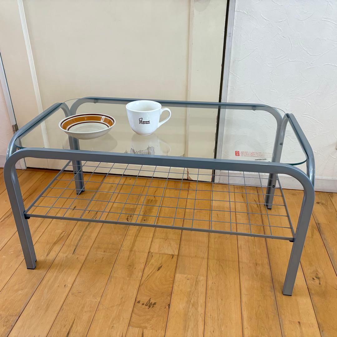 ☆新品☆レトロポップ　80‘s ガラス　センターテーブル　コーヒーテーブル