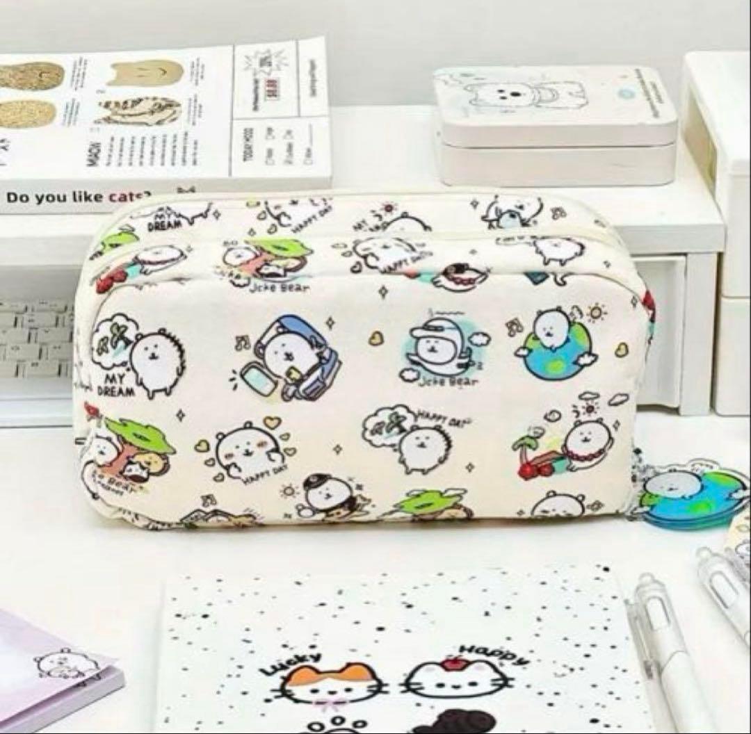 ☆ナガノくま 自分ツッコミくま ペンケース 筆箱 文房具 ポーチ コスメ