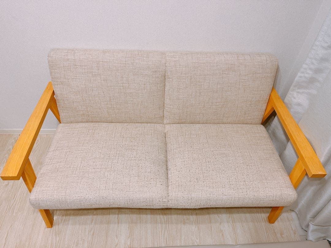 エクレール 2人がけソファ 北欧デザイン木肘ソファ Ecrail