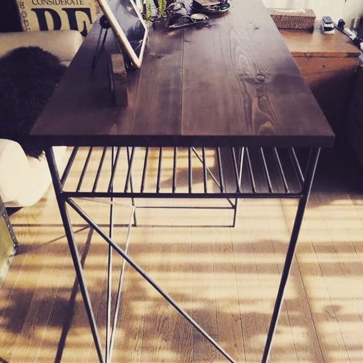 アイアンデスク　アイアン家具　カフェテーブル　書斎　男前　アンティーク レトロ