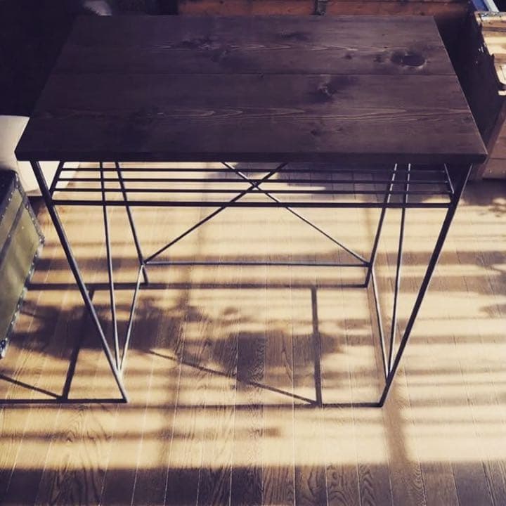 アイアンデスク　アイアン家具　カフェテーブル　書斎　男前　アンティーク レトロ