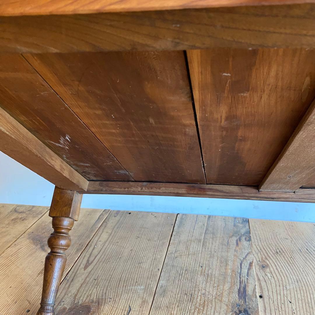 アンティーク ローテーブル ろくろ脚 文机 テレビ台 欅 無垢材 y155