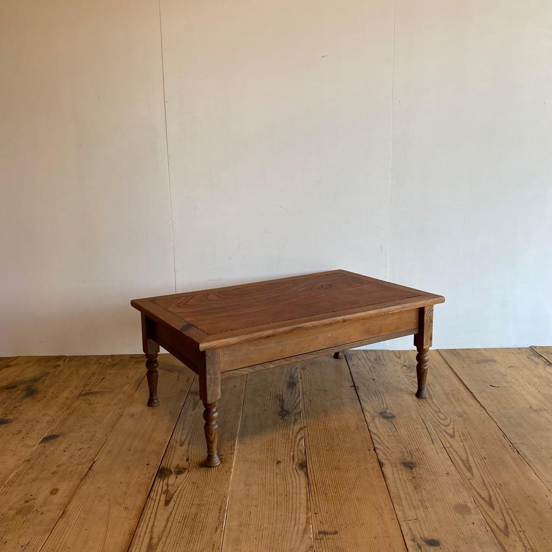 アンティーク ローテーブル ろくろ脚 文机 テレビ台 欅 無垢材 y155