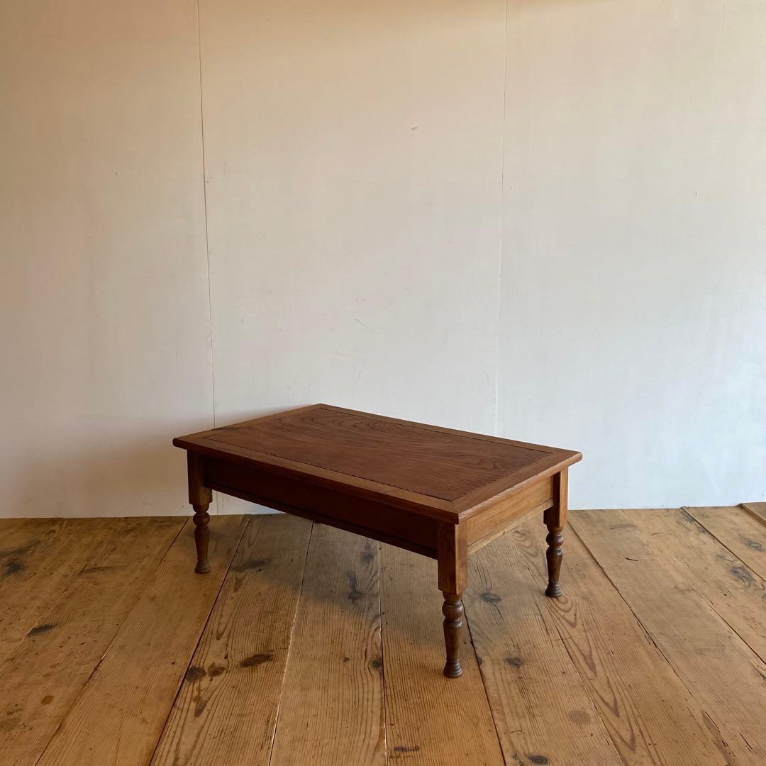 アンティーク ローテーブル ろくろ脚 文机 テレビ台 欅 無垢材 y155