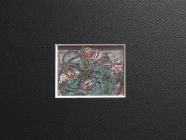 片桐　聖子、チューリップと水、希少画集画、新品額装