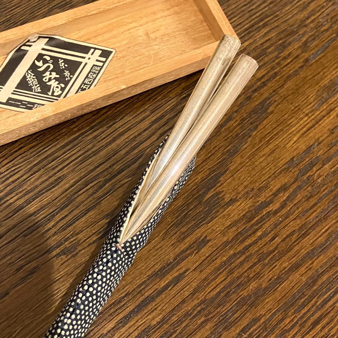 純銀 箸 ポータブル 年代物 いづみ屋