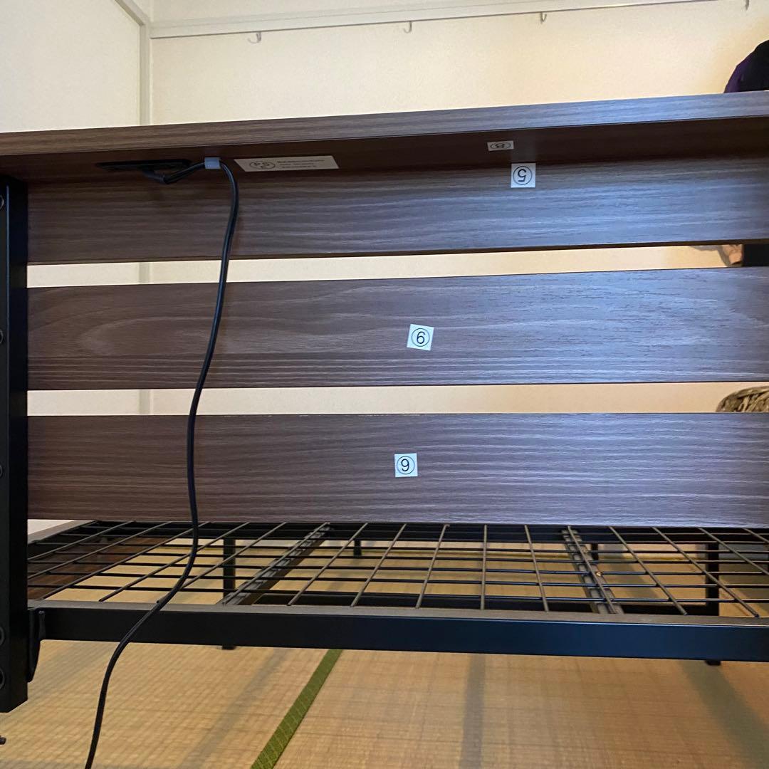 ベッドフレーム シングル コンセント付き