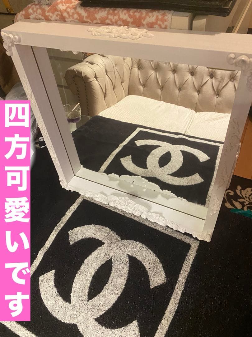 新品♦️ロココ♡ホワイトシャビー ♦️小物置き ウォールミラー♦️隠れ天使♦️送料込