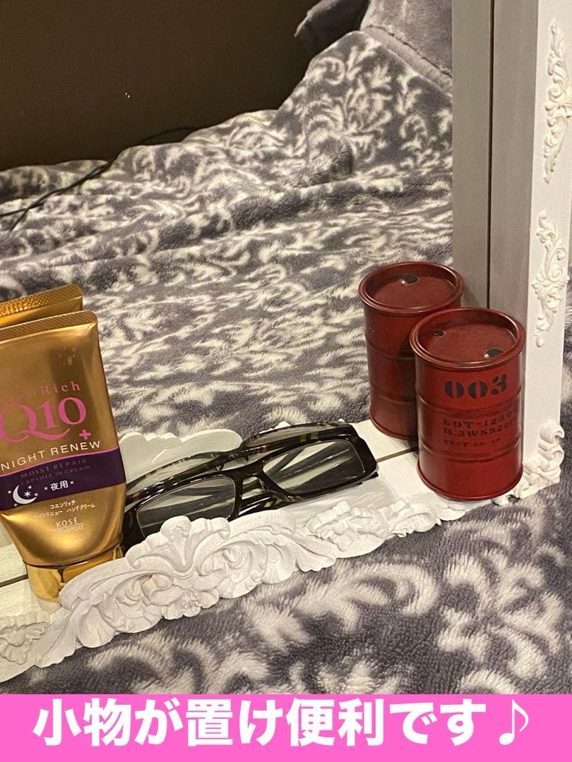 新品♦️ロココ♡ホワイトシャビー ♦️小物置き ウォールミラー♦️隠れ天使♦️送料込