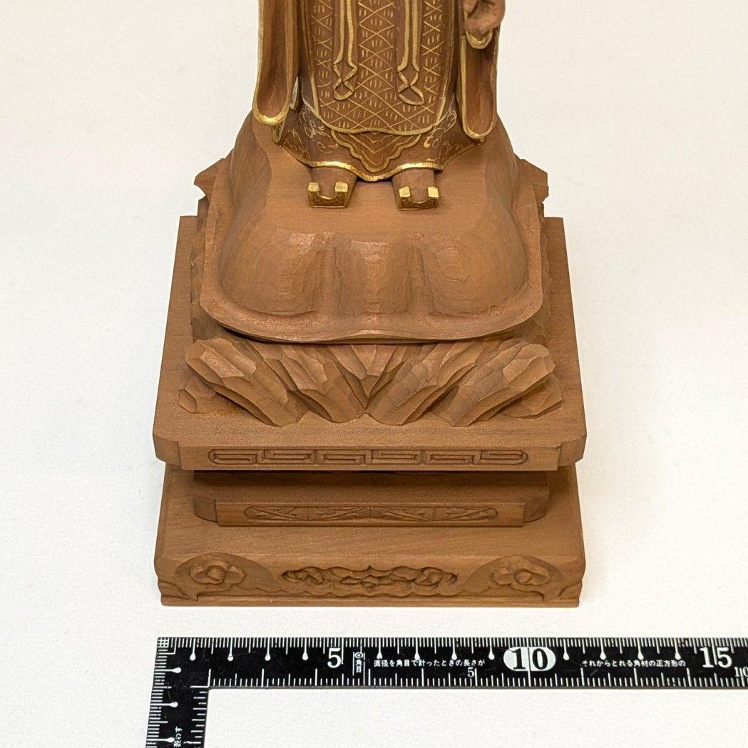 【ゲリラセール・新品】 帝釈天　金泥　紅檀　総高さ約27.5㎝　インドラ　帝釈