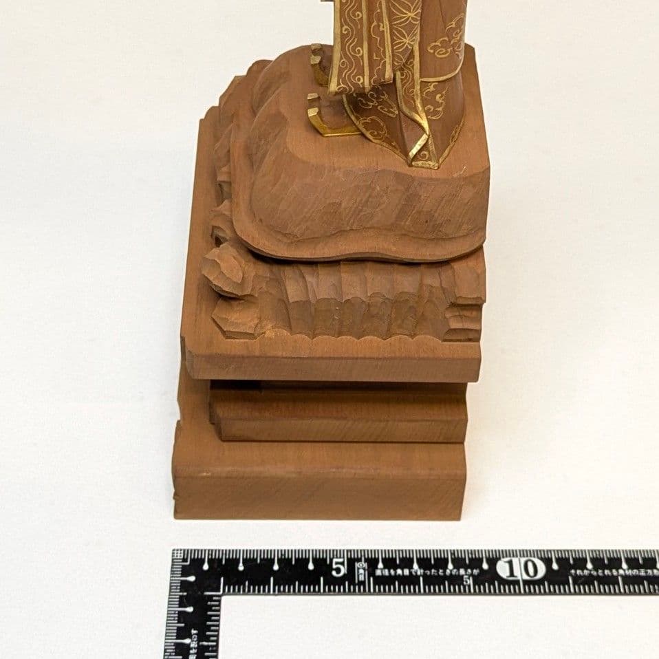 【ゲリラセール・新品】 帝釈天　金泥　紅檀　総高さ約27.5㎝　インドラ　帝釈