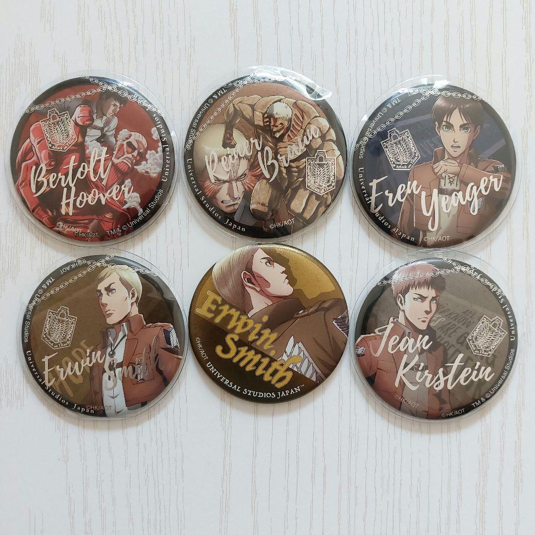 進撃の巨人 USJ ユニバ 缶バッジセット ベルトルト ライナー ジャン