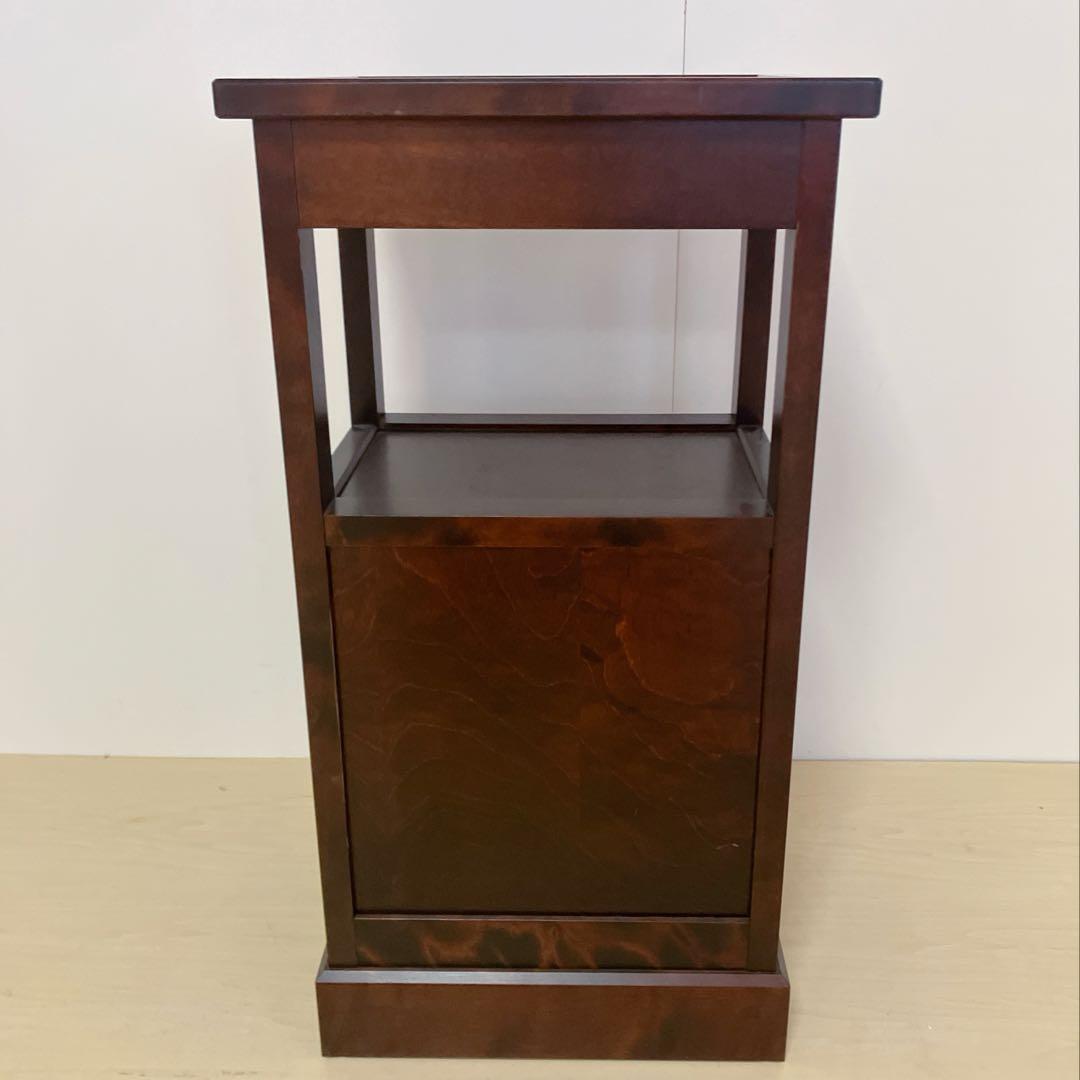 北海道民芸家具　電話台　FAX台　サイドチェスト　サイドテーブル　カバ無垢材