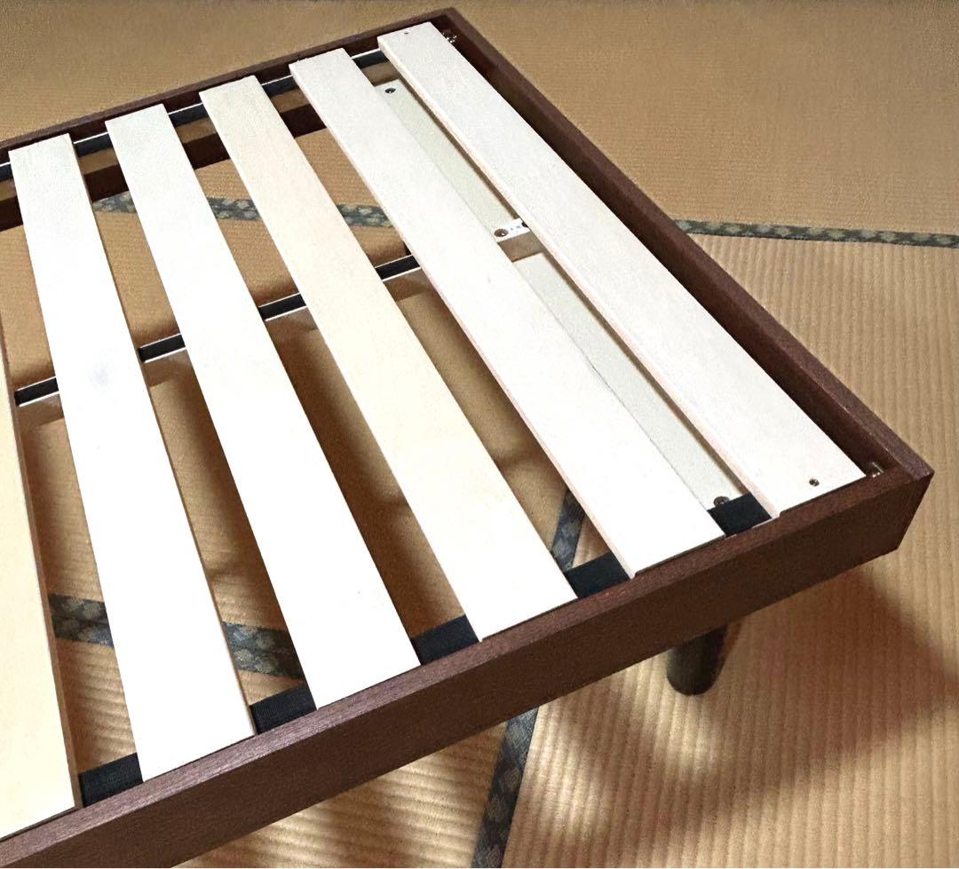 シングルベッドフレーム 棚付き コンセント付 ブラウン TKSB-S