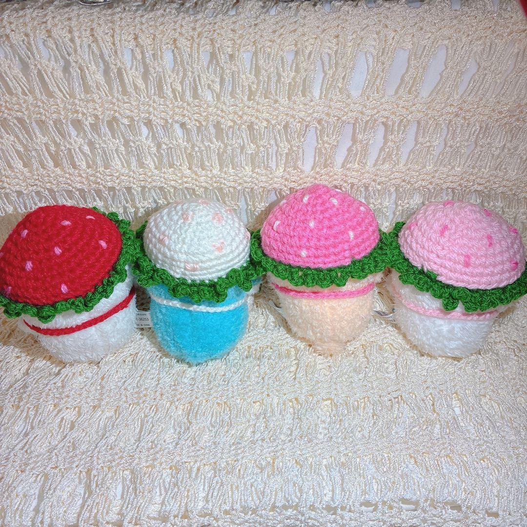 【しろたんぽてぽてマスコット用】まるかじりいちご4種セット(◍•ᴗ•◍)