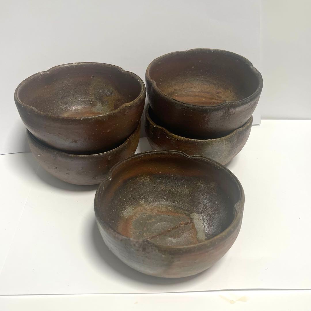 備前焼　作家もの　花小鉢5客揃い