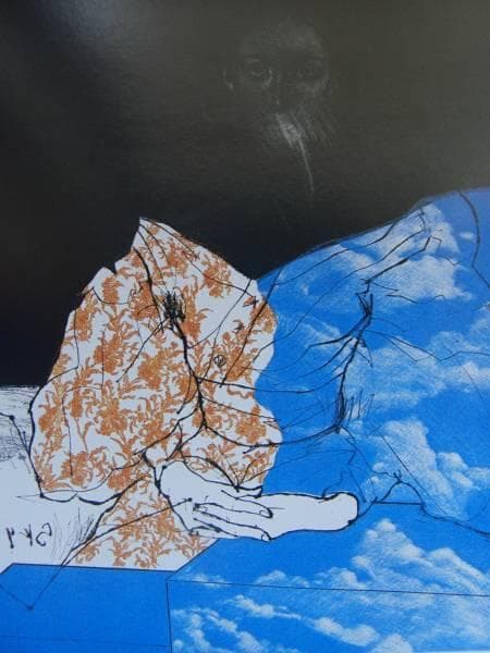 池田 満寿夫、ファッション、希少な額装用画集より、美品、新品額装付