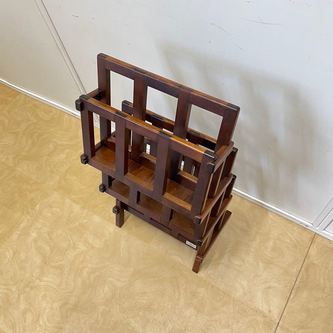 豊岡クラフト ３段マガジンラック ブックスタンド 雑誌立て 本立て 木製 ウッド