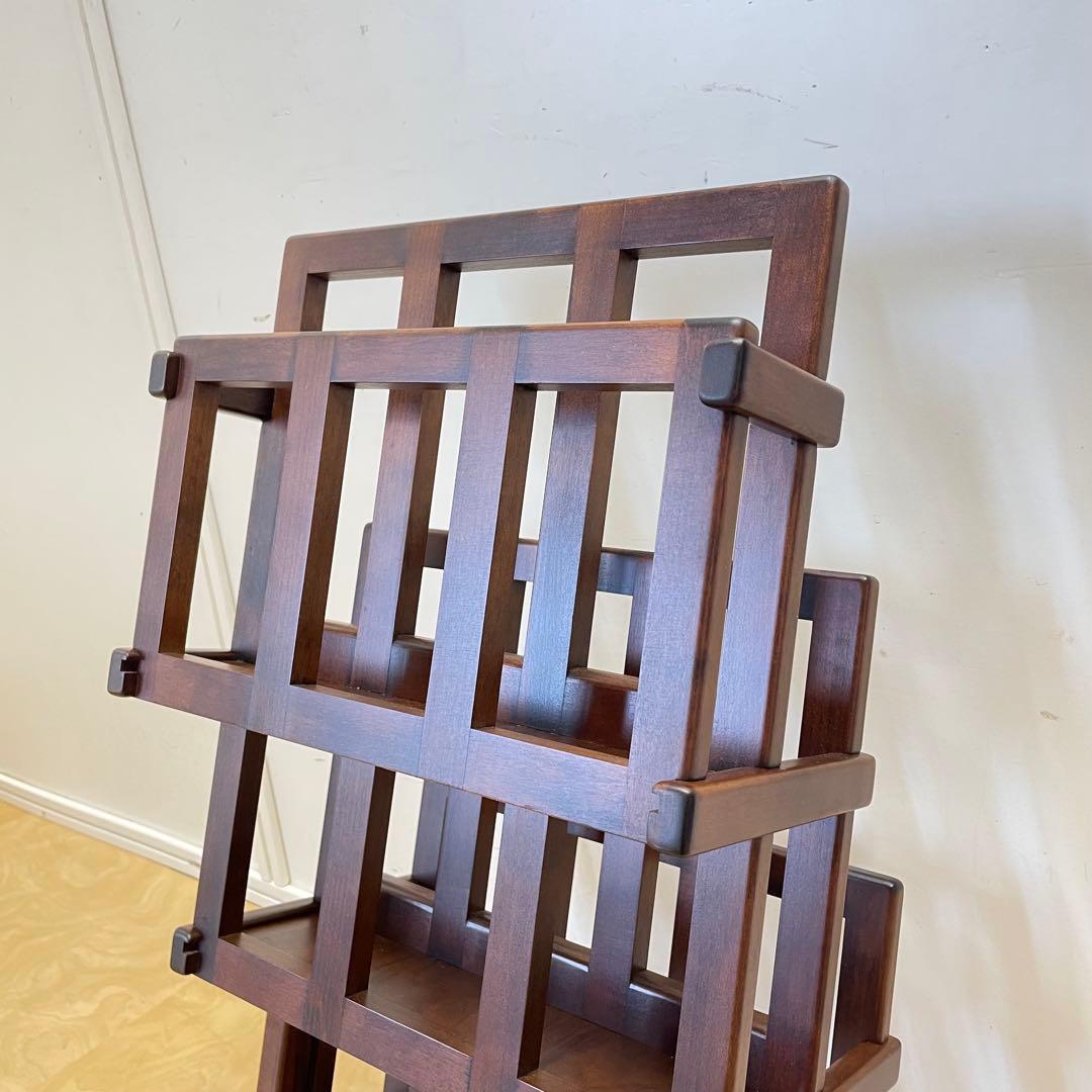 豊岡クラフト ３段マガジンラック ブックスタンド 雑誌立て 本立て 木製 ウッド