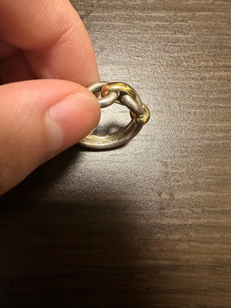 kensscratch 18k silver925 mixシルバーゴールドリング