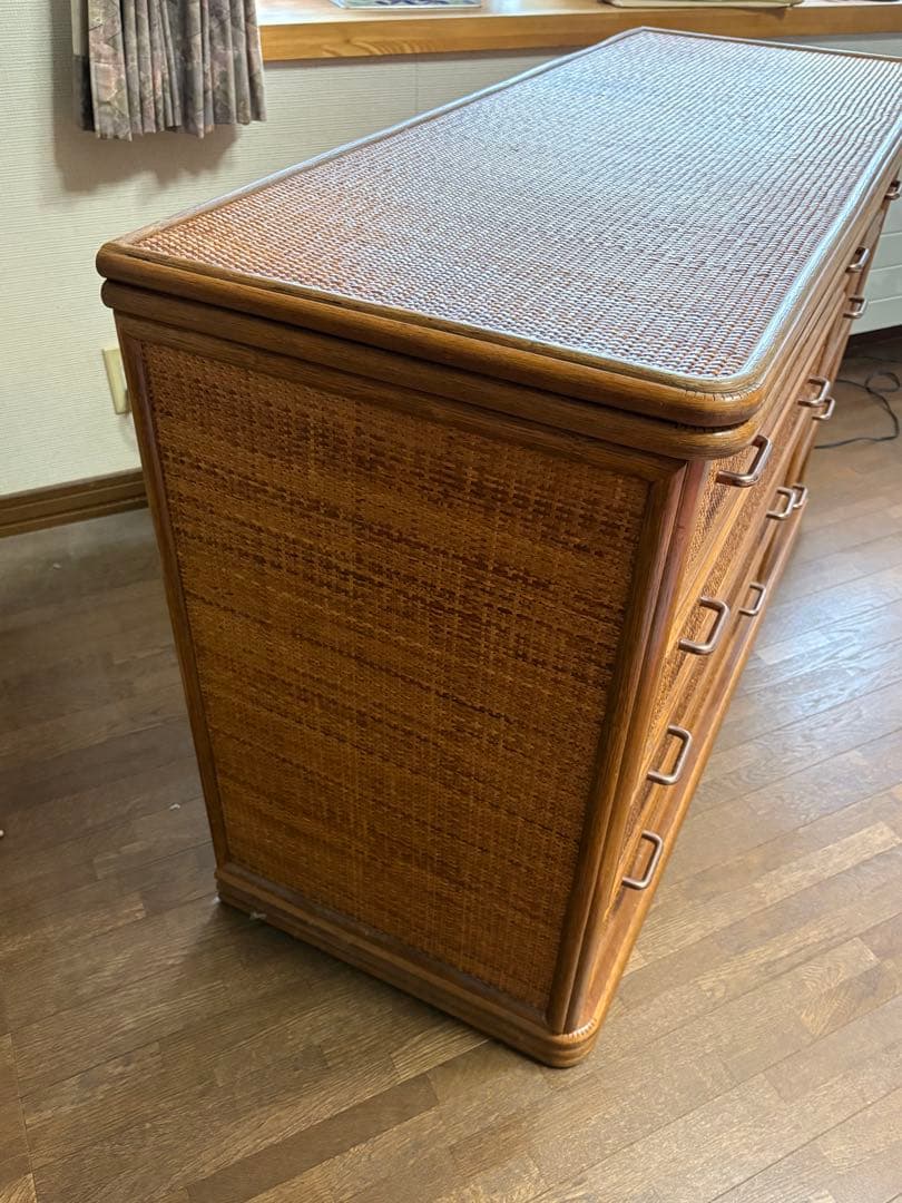 北海道千歳市引き取り限定！マダムロタン籐家具 チェスト 収納棚 衣類収納