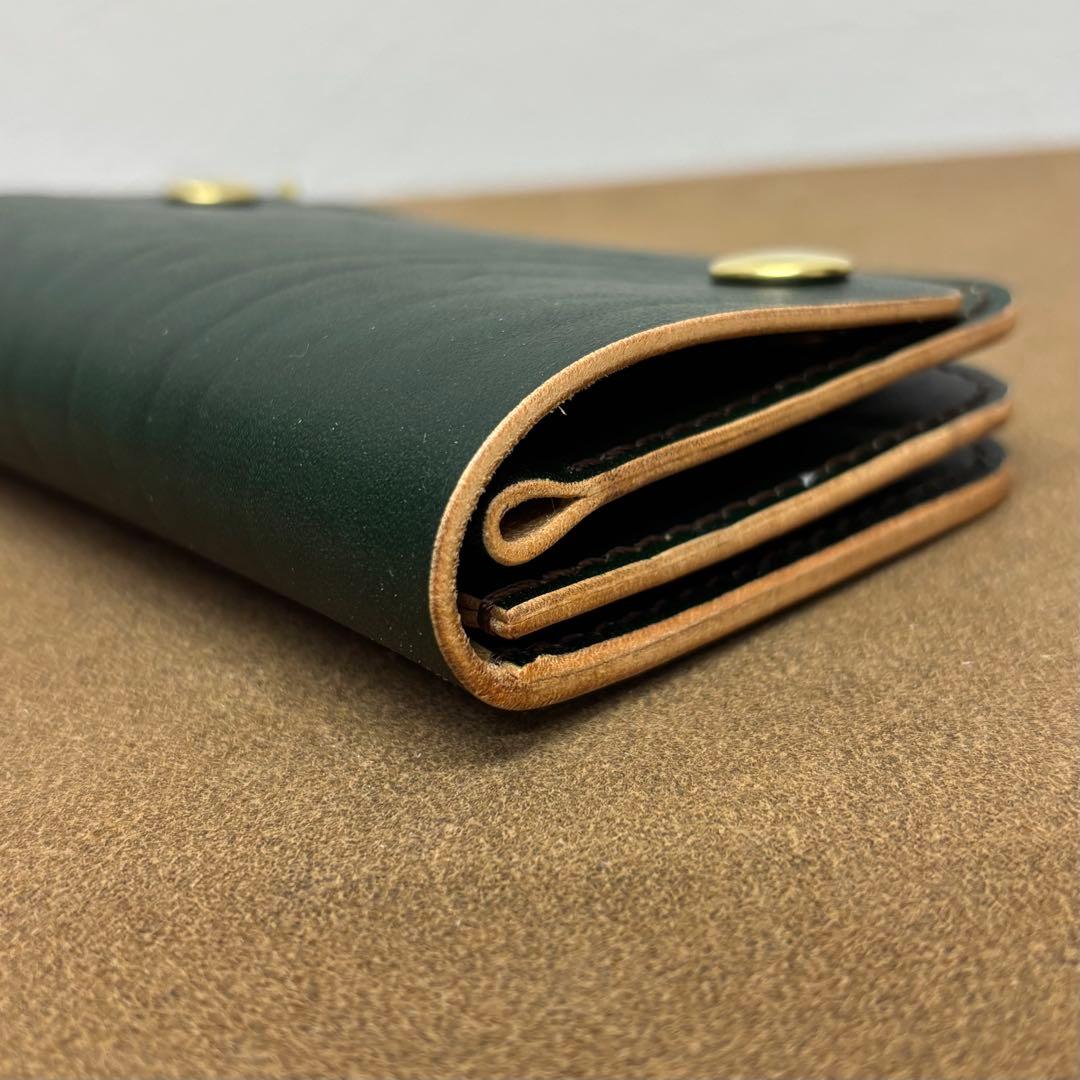 ホースハイド トラッカーウォレット ミドル 緑 3層 alps - メルカリ
