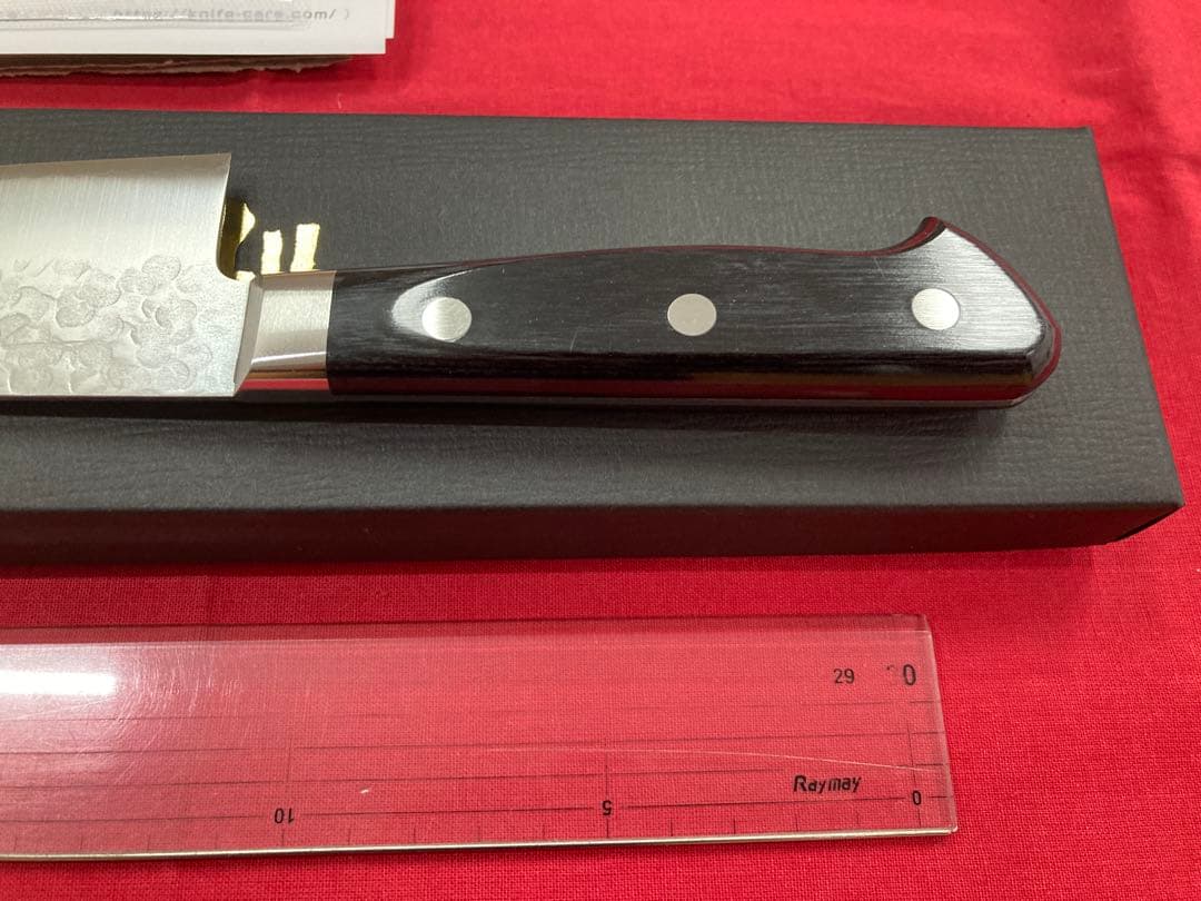 高村刃物 牛刀 180㎜ V10スペシャル鋼 槌目 未使用品 ブラック