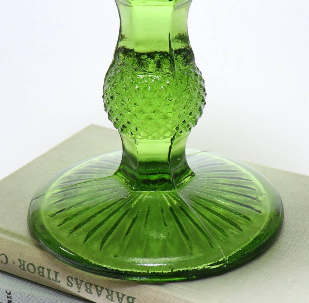 オールド・バカラ レアカラー薄緑1.9kg23cm 特大切子コンポートディアマン