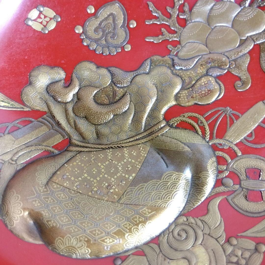 加賀蒔絵 高蒔絵祝い盃 三ッ組盃 漆芸 時代高級高蒔絵盃 大正期 黒塗共