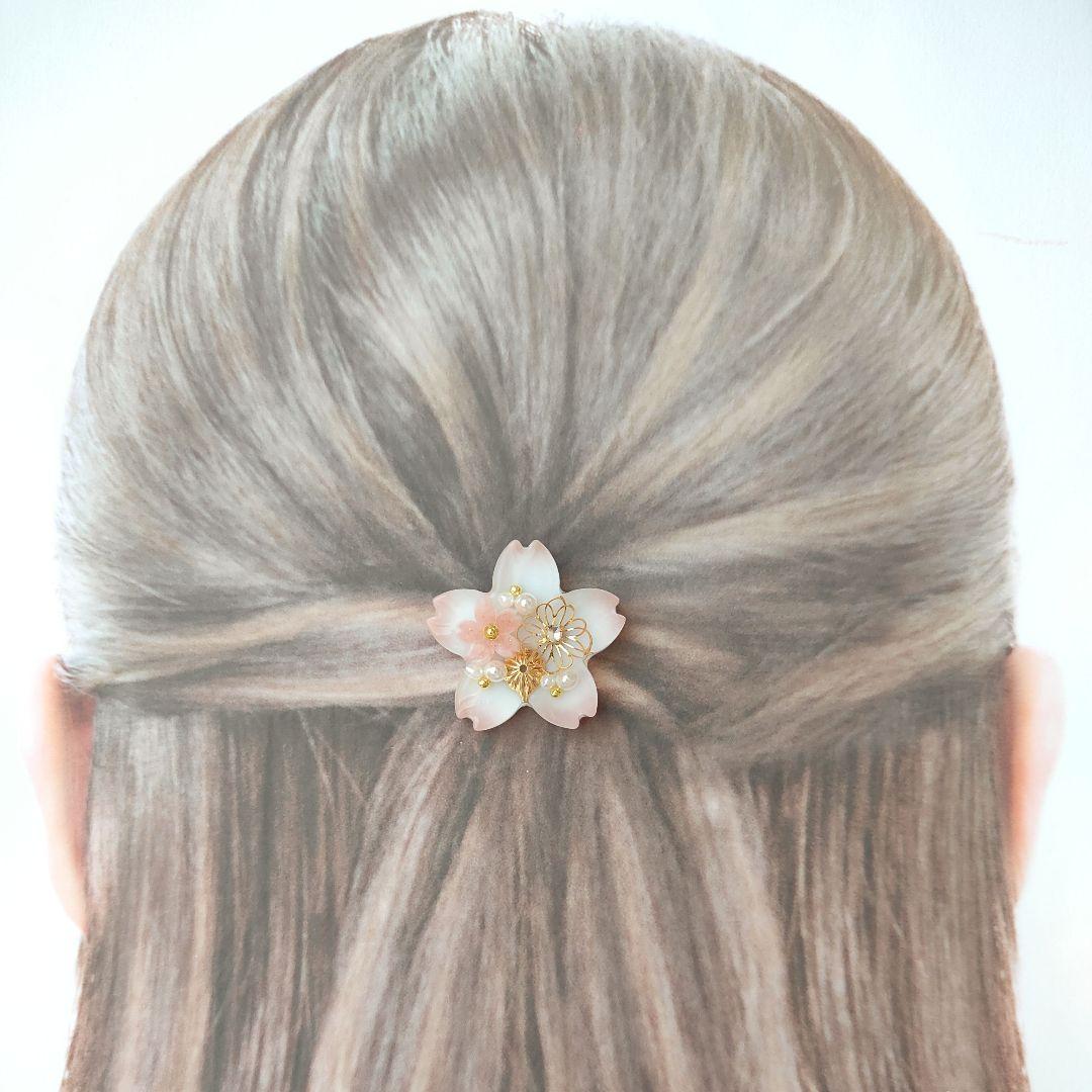 No.2570❀》ハンドメイド レジンヘアゴム ピンク 春 桜 - メルカリ
