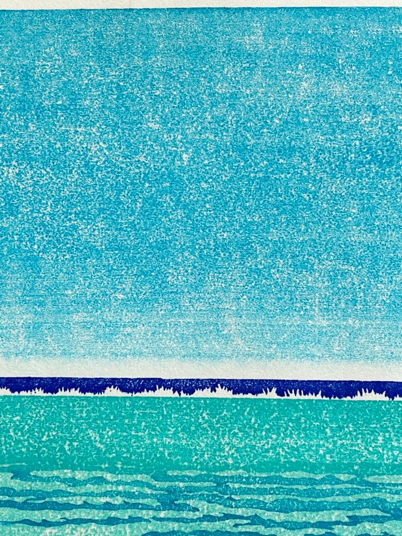 木版画『Peaceful blue 』