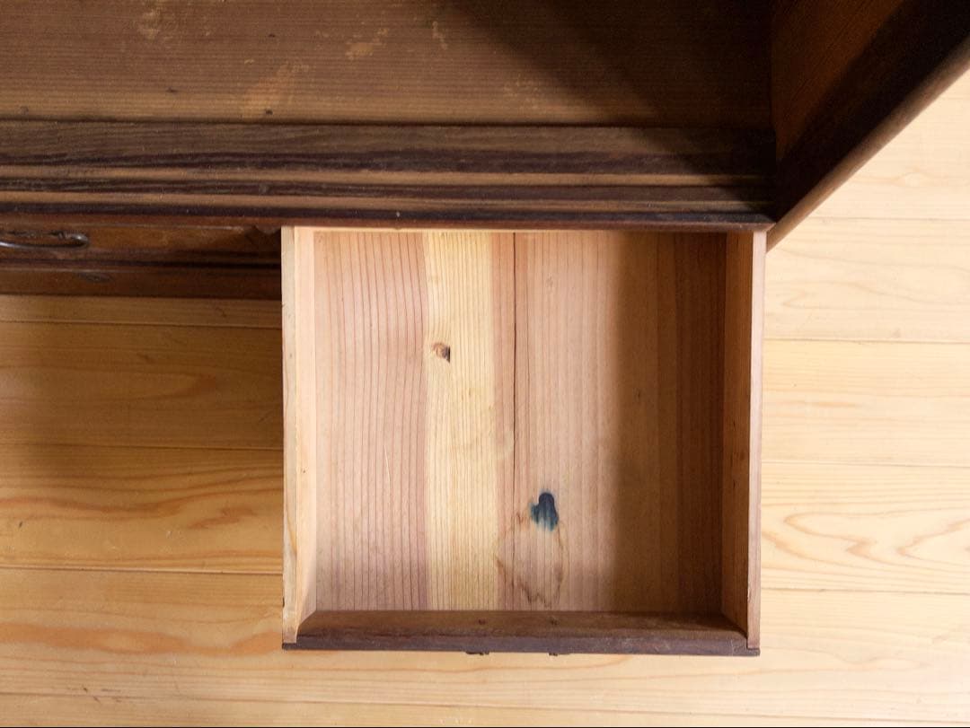 ローボード　3段収納棚　棚にはハーモニカ　希少　古道具　古家具　アンティーク