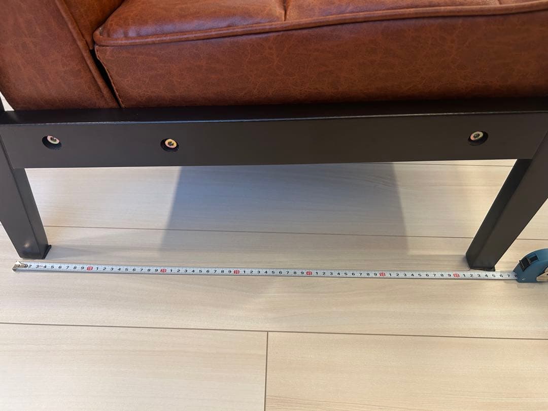 【送料込み】2人掛け ソファー 合皮 レザー調 ブラウン