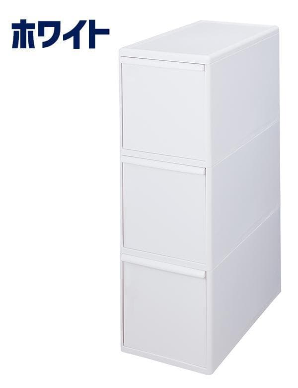 日本製 吉川国工業所　分別引出しステーション　ワイド3段　ブラウン  ホワイト
