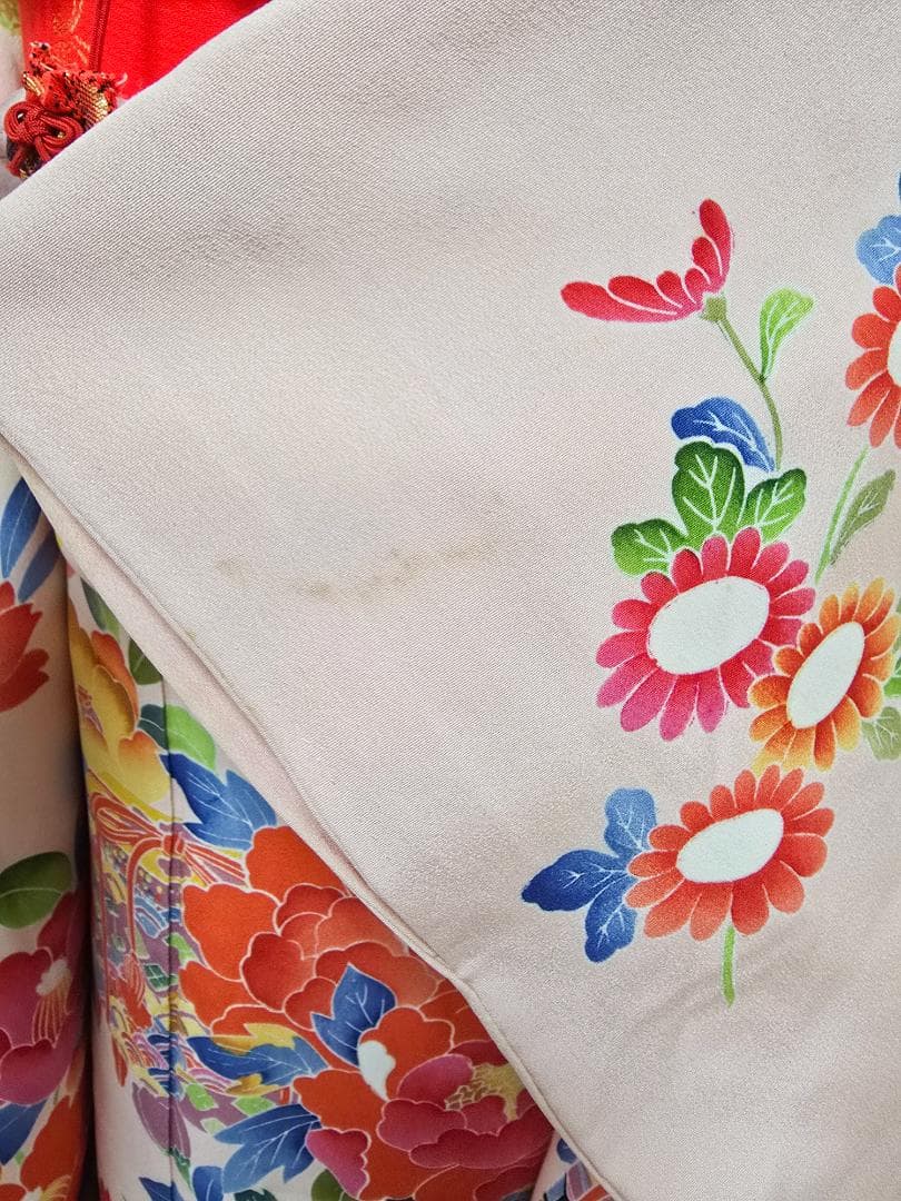 七五三　小さめ7歳~　正絹　着物　セット　女の子 *c80