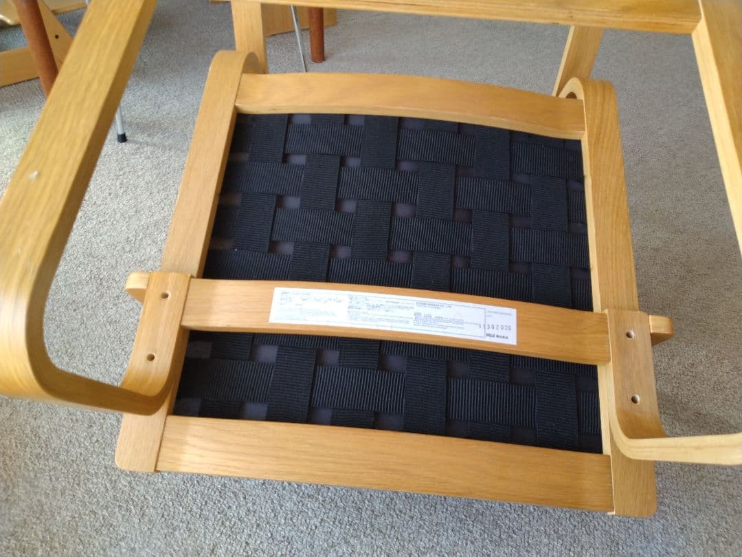 【美品】MUJI無印良品 ダイニングソファチェアオーク材/リビングでもつかえる①