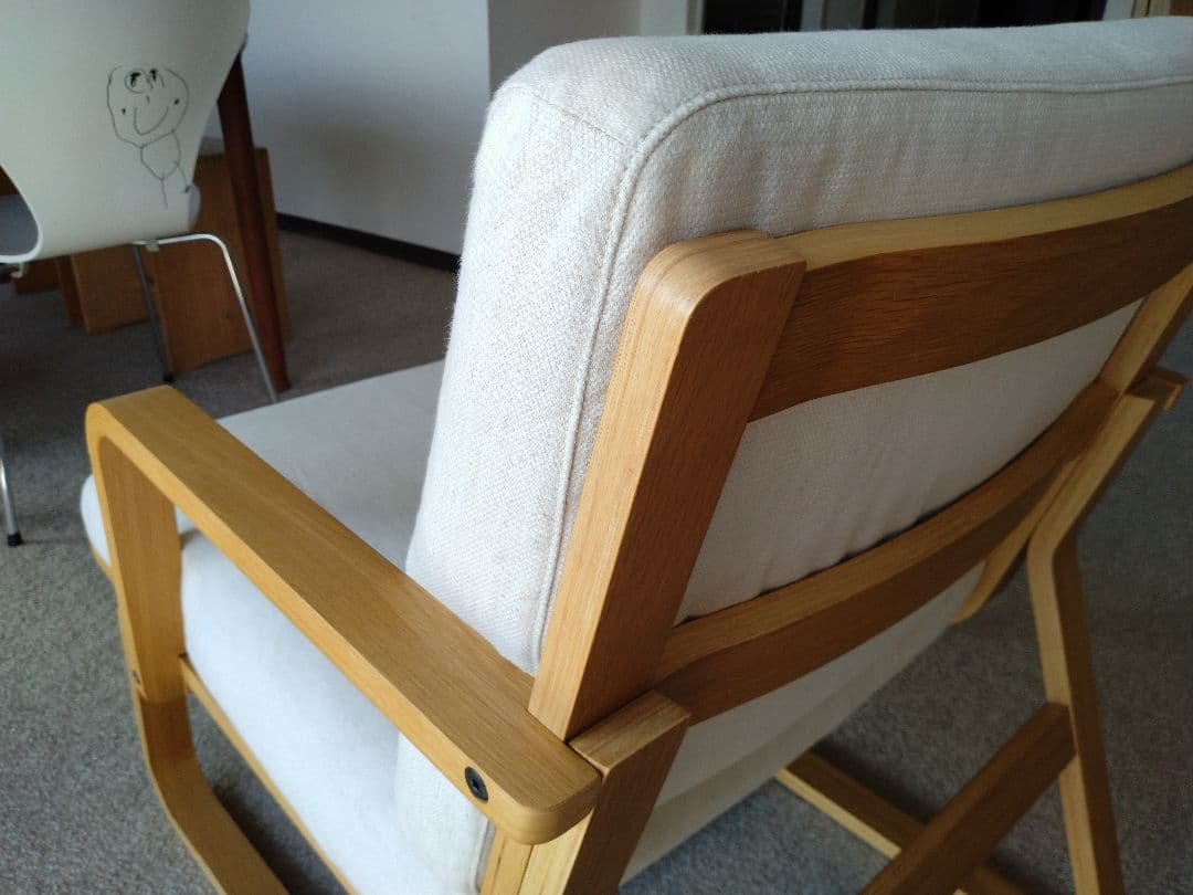 【美品】MUJI無印良品 ダイニングソファチェアオーク材/リビングでもつかえる①