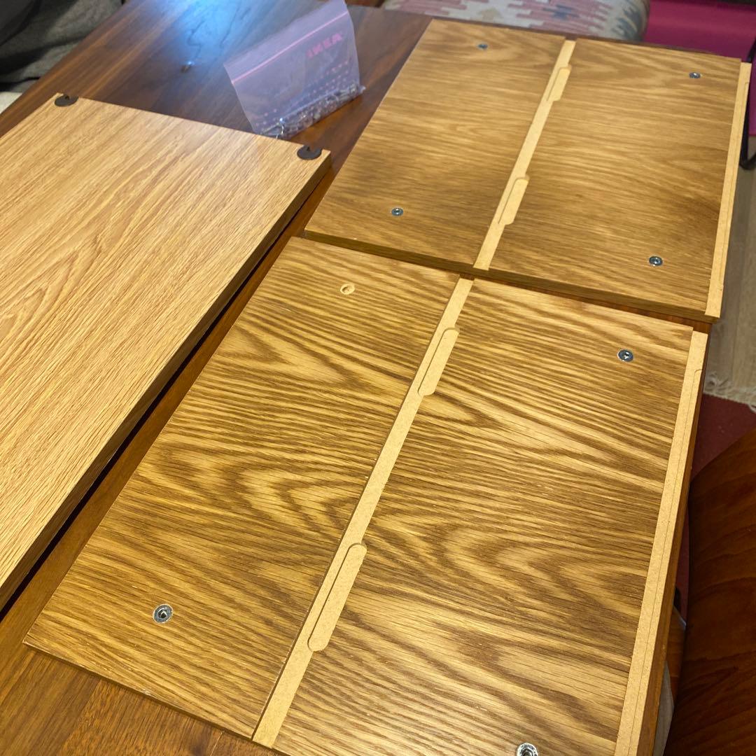 無印良品 オーク材　ステンレスユニットシェルフ用・ボックス・ガラス引き戸