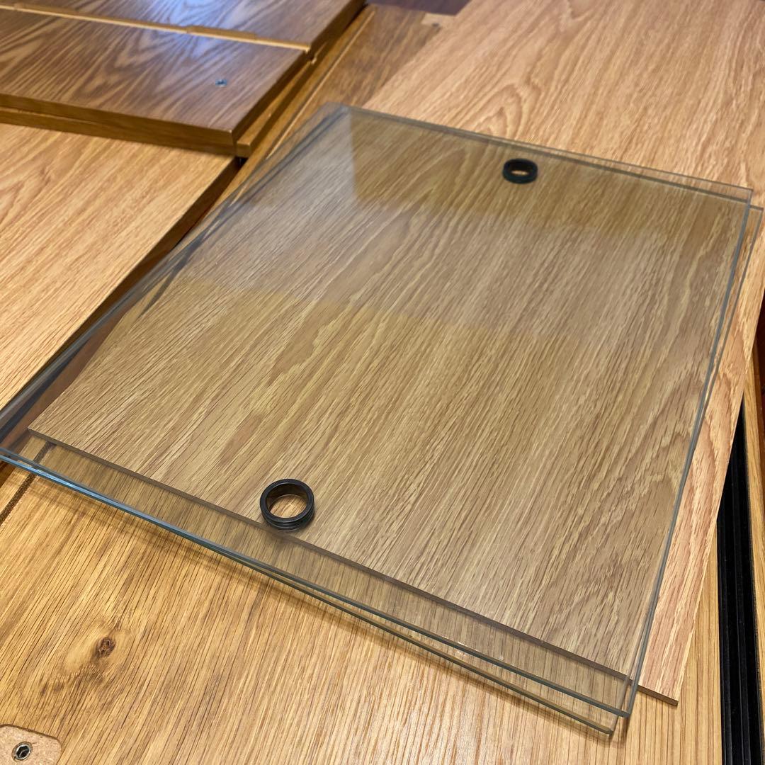 無印良品 オーク材　ステンレスユニットシェルフ用・ボックス・ガラス引き戸