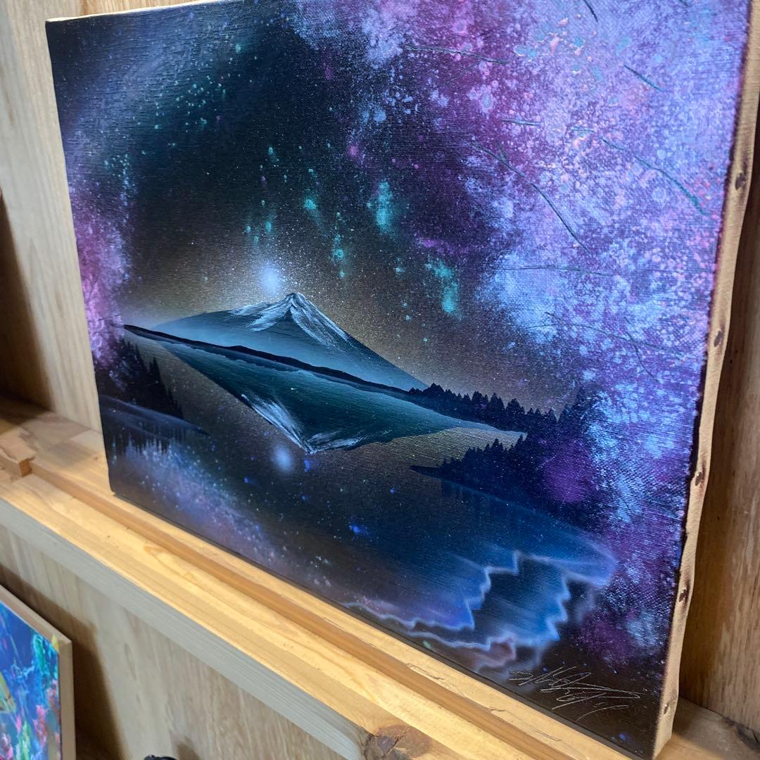 富士山 星空 F6キャンバス スプレーアート - メルカリ